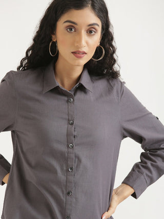 Slate Grey Airy-Linen Shirt