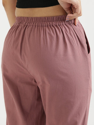 Rose Taupe Cotton Pant