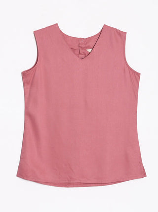 Rose V-Neck Sleeveless Top