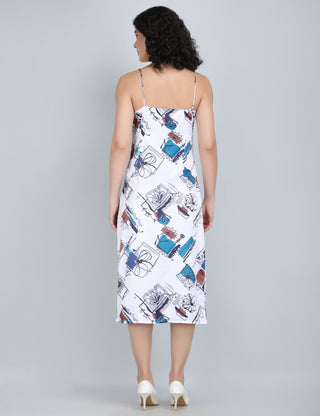 Artistic Abstract Print Midi Dress