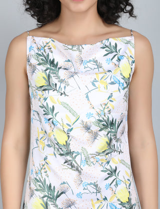 Tropical Yellow Floral Midi Dress