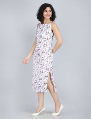 Charming Floral Vine Midi Dress