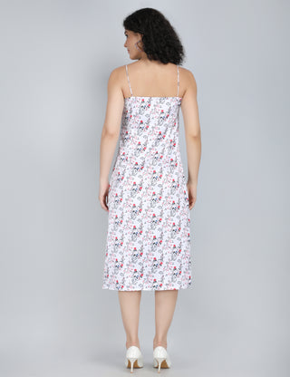 Charming Floral Vine Midi Dress