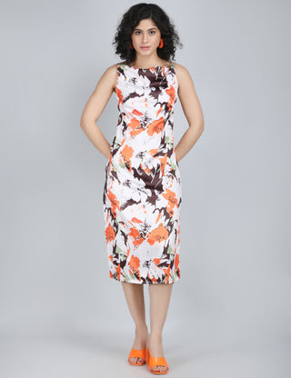 Autumn Breeze Floral Midi Dress