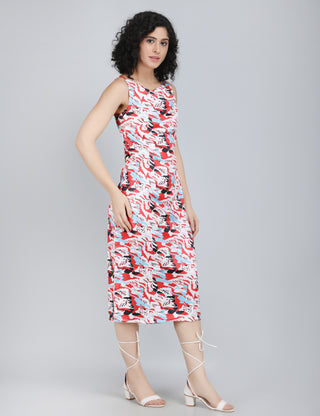 Vibrant Abstract Midi Dress