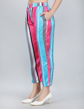 Vibrant Striped Satin Co-Ord Set