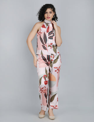 Tropical Sunset Halter Co-Ord Set