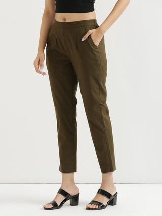 Olive Green Cotton Pant