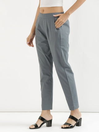 Cement Grey Cotton Pant