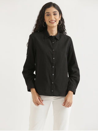 Black Airy-Linen Shirt