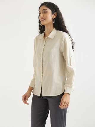 Ecru Airy-Linen Shirt