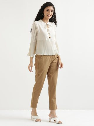 Coffee Brown Cotton Pant