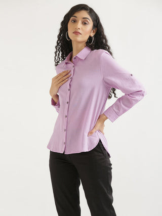 Lilac Airy-Linen Shirt