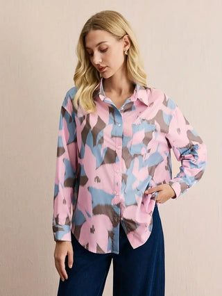 Pastel Camo Button-Up Shirt