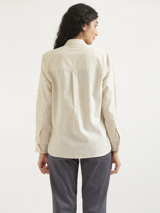 Ecru Airy-Linen Shirt