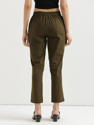 Olive Green Cotton Pant