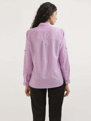 Lilac Airy-Linen Shirt