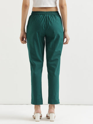 Bottle Green Cotton Pant