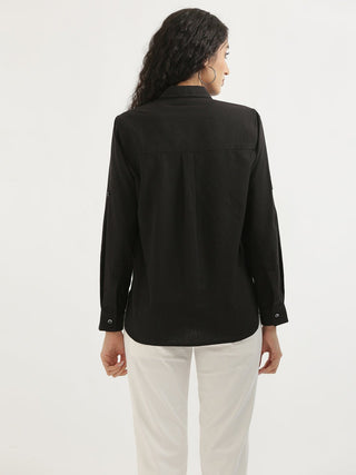 Black Airy-Linen Shirt