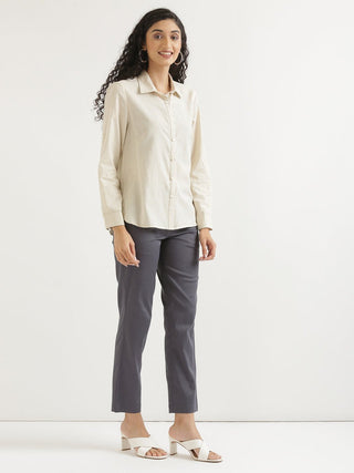 Ecru Airy-Linen Shirt