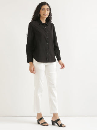 Black Airy-Linen Shirt