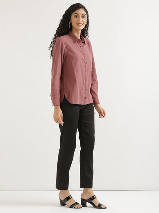 Rose Taupe Airy-Linen Shirt