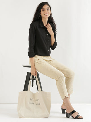 Beige Cotton Pant