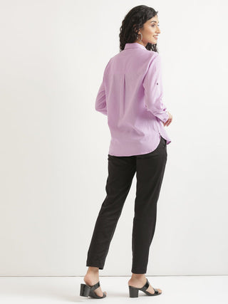 Lilac Airy-Linen Shirt