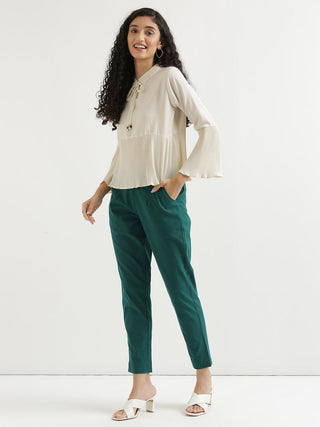 Bottle Green Cotton Pant