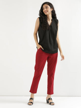 Maroon Cotton Pant