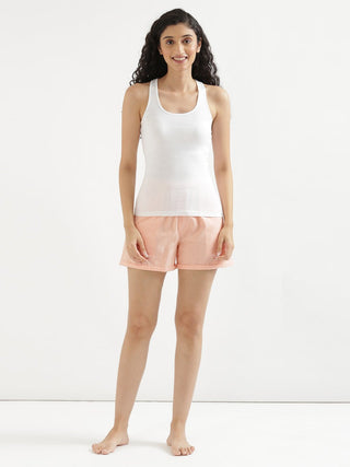 Peach Airy-Linen Shorts