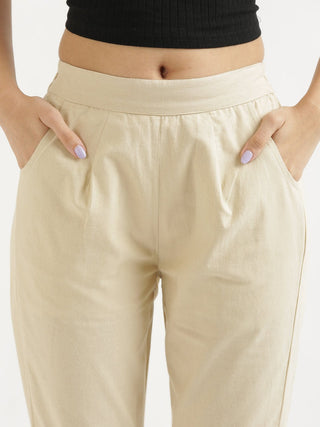 Beige Cotton Pant