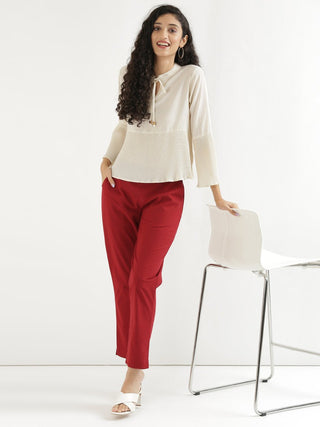 Maroon Cotton Pant