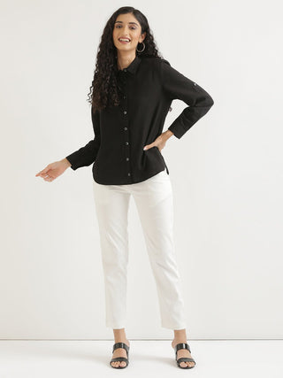 Black Airy-Linen Shirt