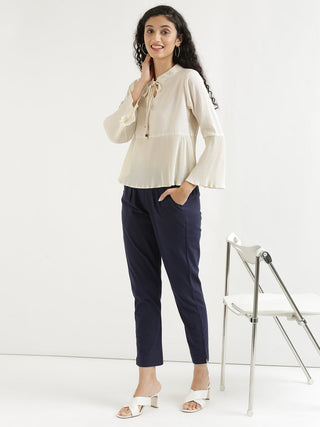 Navy Blue Cotton Pant