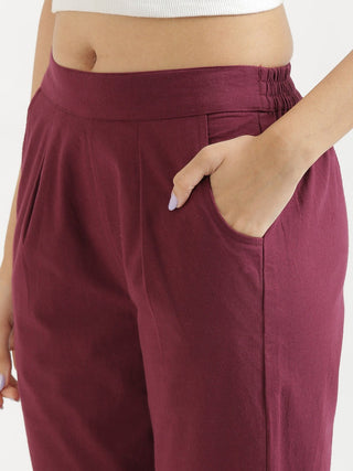 Wine Cotton Pant