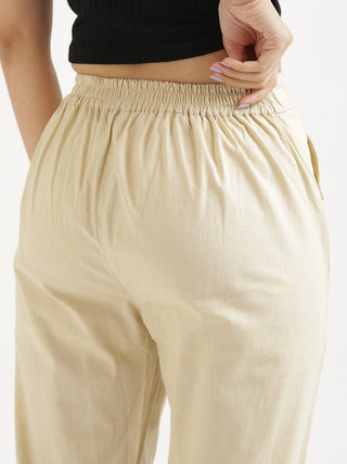 Beige Cotton Pant