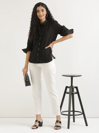 Black Airy-Linen Shirt