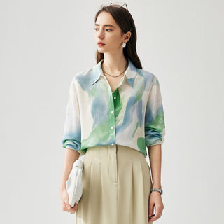 Ocean Breeze Abstract Print Shirt