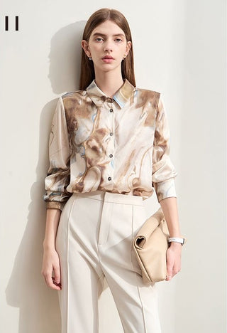 Modern Art-Inspired Abstract Swirl Printed Shirt