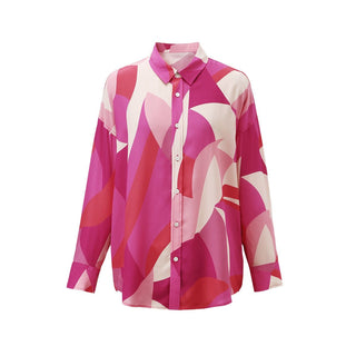 Bold Pink Abstract Print Shirt for Women