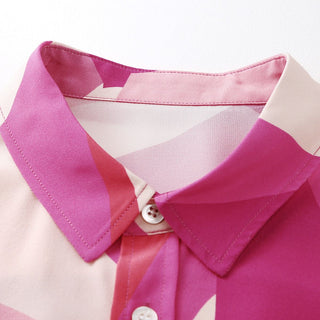 Bold Pink Abstract Print Shirt for Women