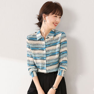 Aqua Horizon Striped Button-Down Shirt