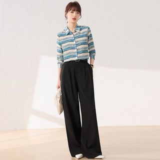 Aqua Horizon Striped Button-Down Shirt