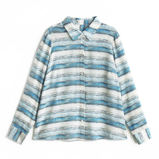 Aqua Horizon Striped Button-Down Shirt