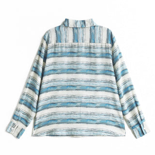 Aqua Horizon Striped Button-Down Shirt