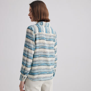 Aqua Horizon Striped Button-Down Shirt