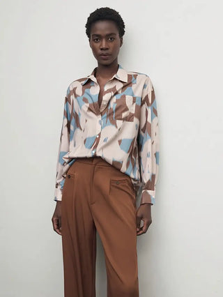 Earth Tones Abstract Print Shirt