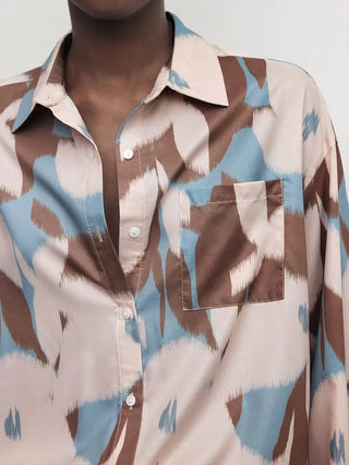 Earth Tones Abstract Print Shirt