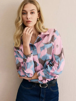 Pastel Camo Button-Up Shirt